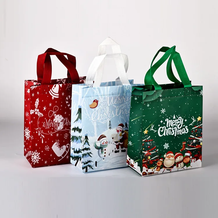 Christmas Gift Bags – Reusable Tote Bags for Party Favors S834677d06be547a4928f60df98570b83V
