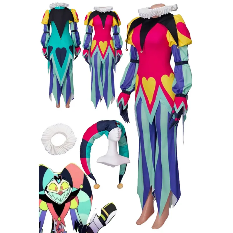 

Women Fizzarolli Cosplay Hat Costume Cartoon Helluva Cosplay Boss Roleplay Costume Adult Girls Female Halloween Disguise Suit