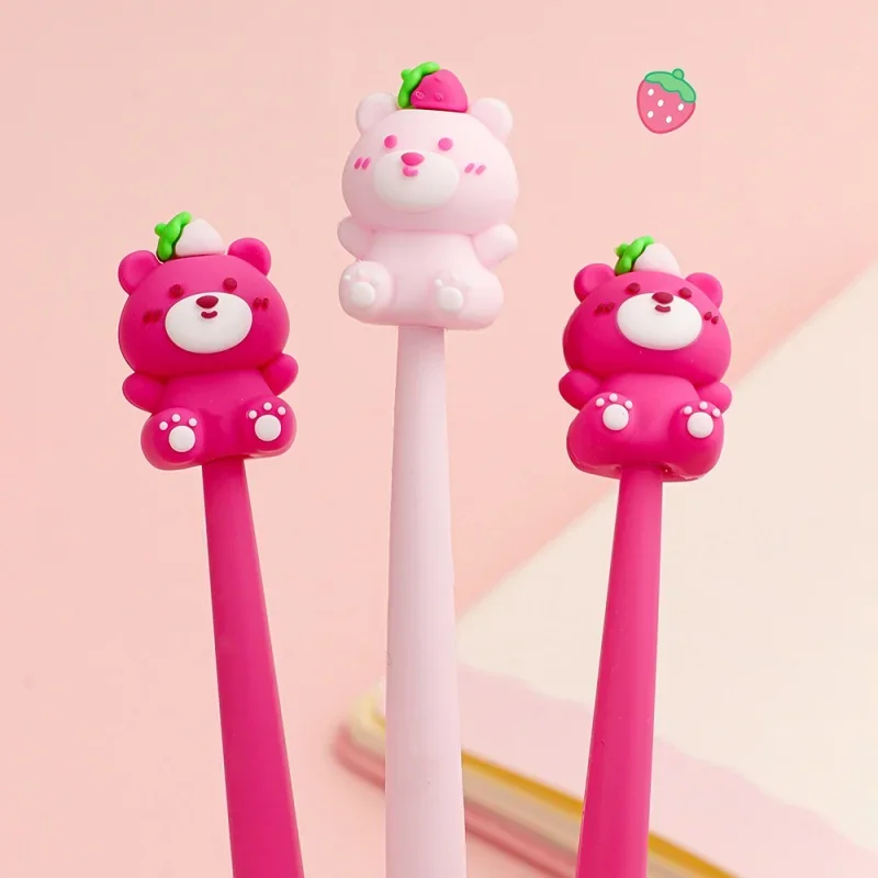 bear ornaments dripping glue mold diy gypsum ornaments 3d space bear rabbit silicone mold dropship Silicone Strawberry Bear Stylish Pen Shake Gel Pen Soft Glue Cute Cartoon Bear Student Stationery