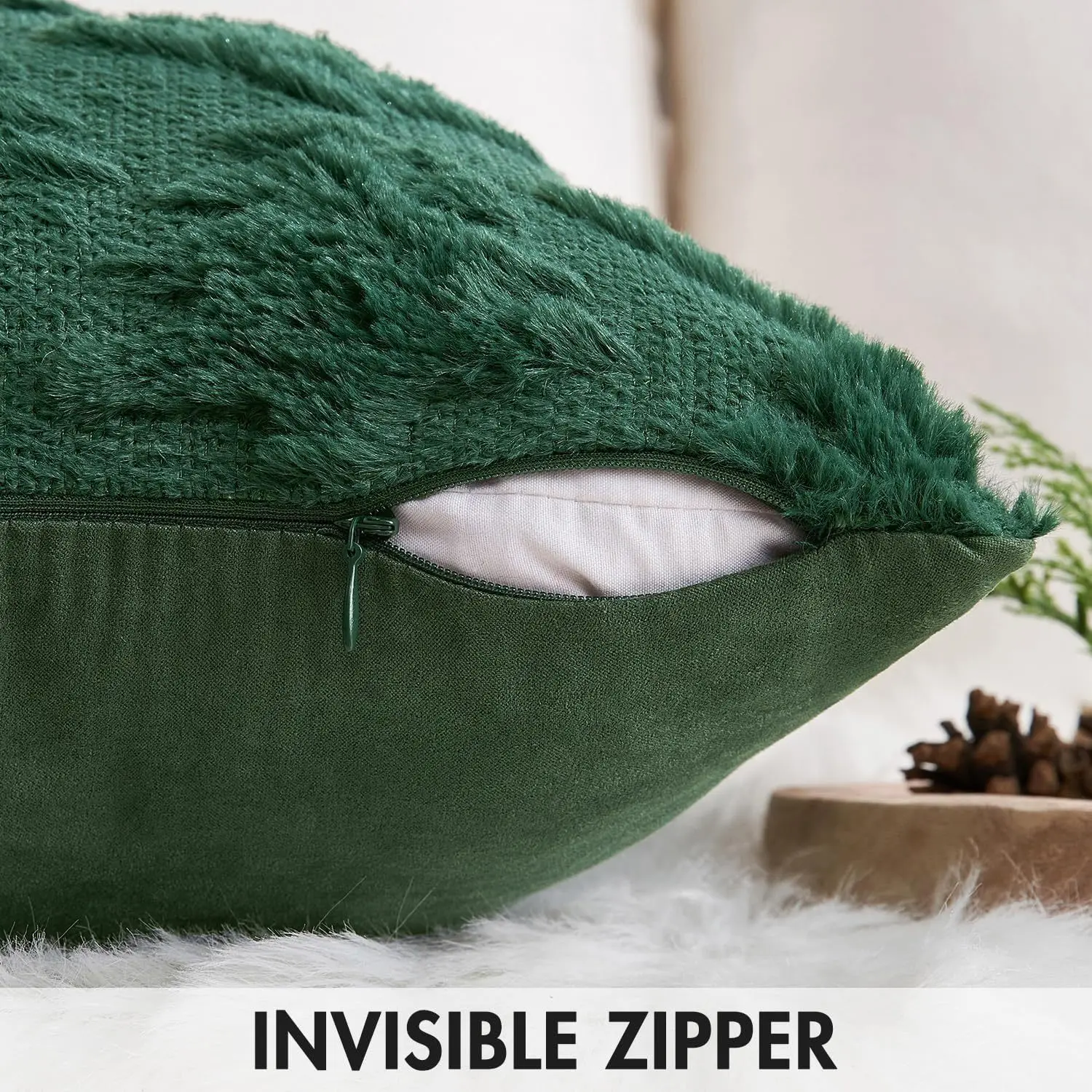 Green Christmas Throw Pillow Cover Image 10