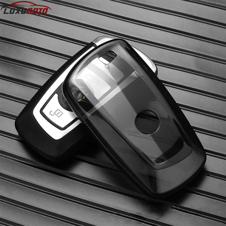 Étui TPU Pour Clé BMW 1/2/3/4/5/6/7/X1/X3/X4/M3 Etc. - Avec Porte-clés Cuir - Protection Choc, Rayures - Argenté