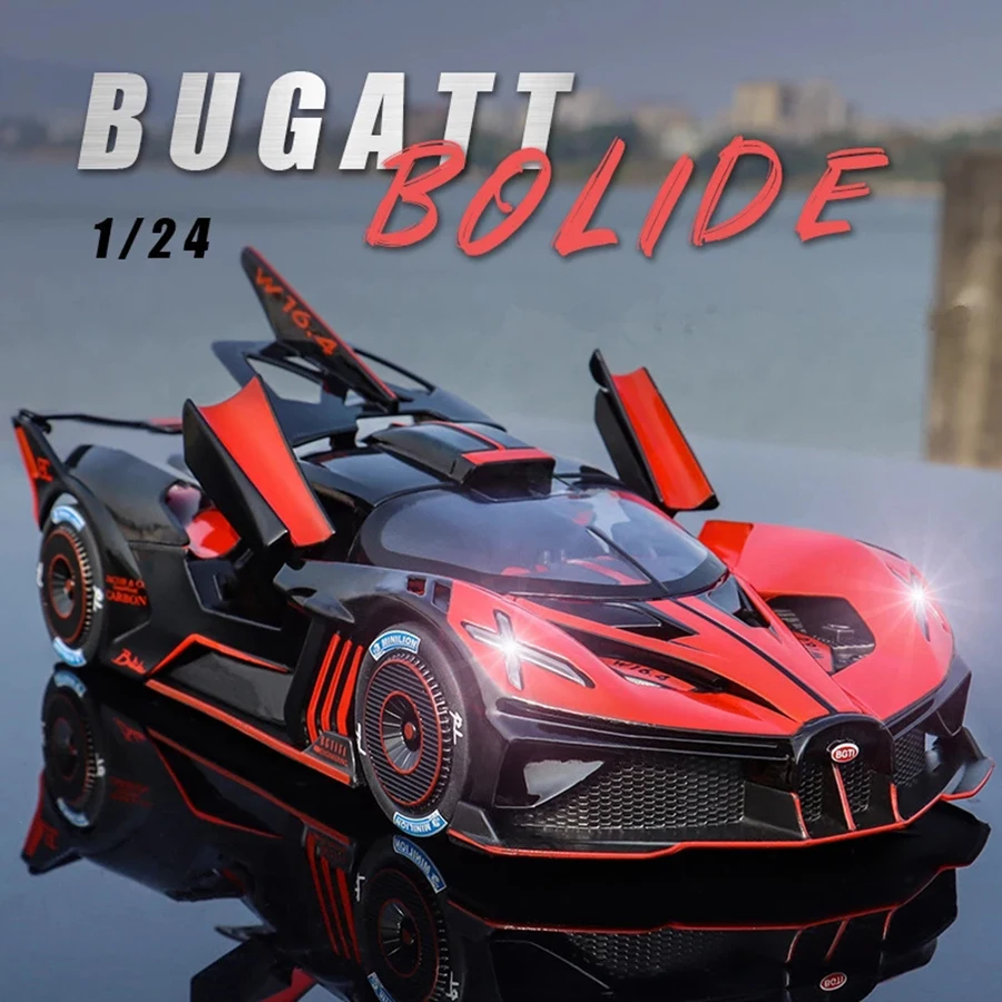 1:24 Scale Bugatti Bolide Alloy Sports Car Model High Simulation Collection Diecasts Metal Toy Vehicles Car Model Childrens Toys no box delprado classic 1 43 scale 356a speedster 356 sports t1 car metal diecasts