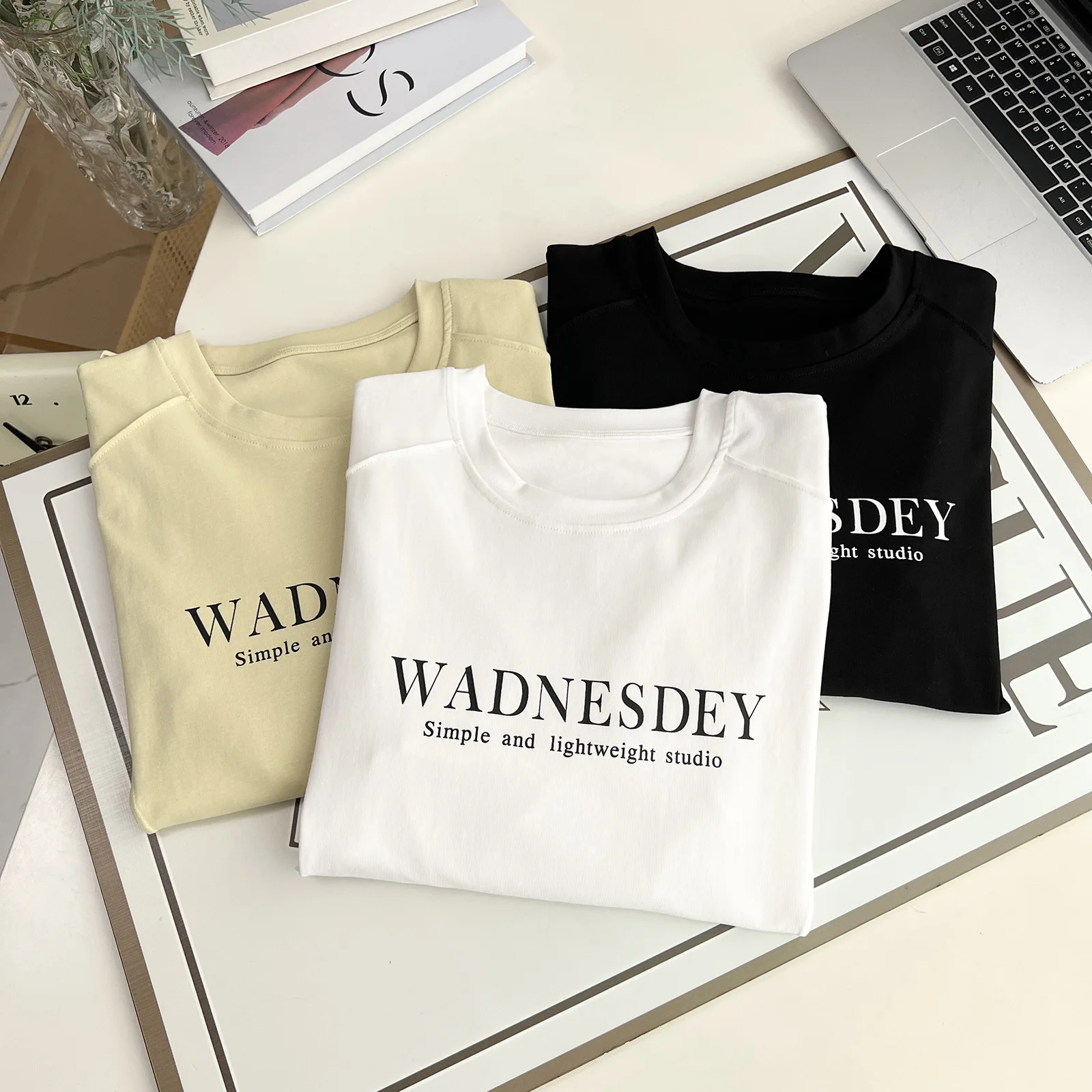 Fashion Plus Size Women's T-Shirt Autumn New Simple Basic Letter Print Cotton Long Sleeved Tops 661