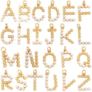 Gold Rhinestone Letter Charms