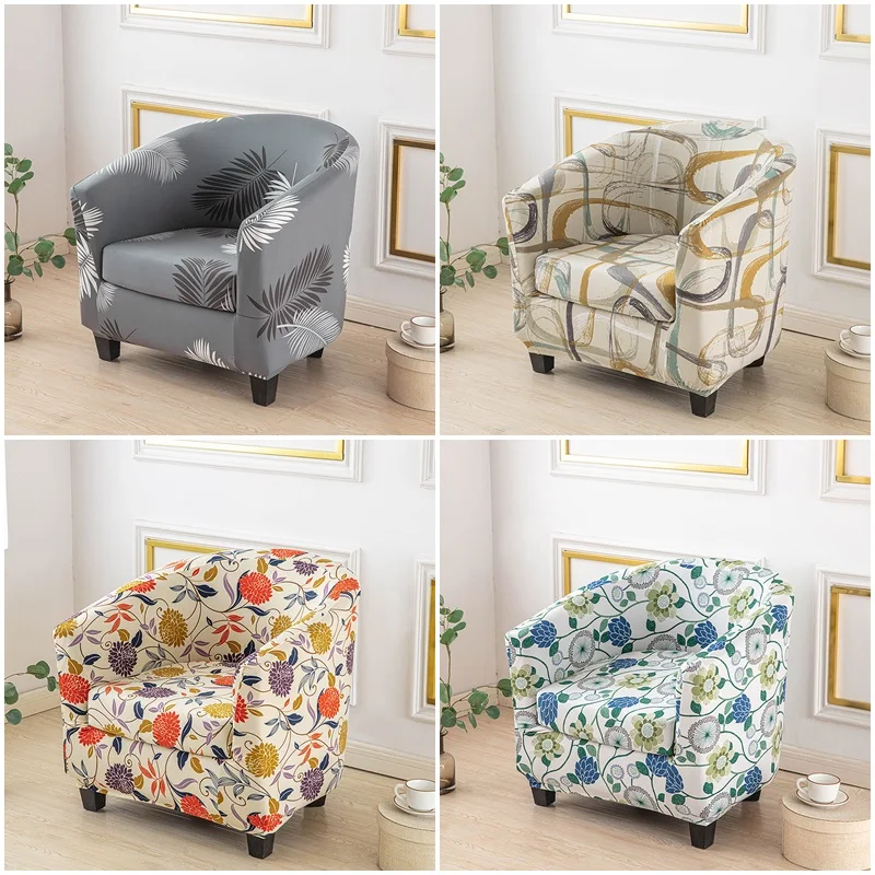 

Split Design Club Bath Tub Sofa Armchair Covers Stretch Single Sofa Slipcover Removable Sofa Couch Cover Coffee Bar Counter