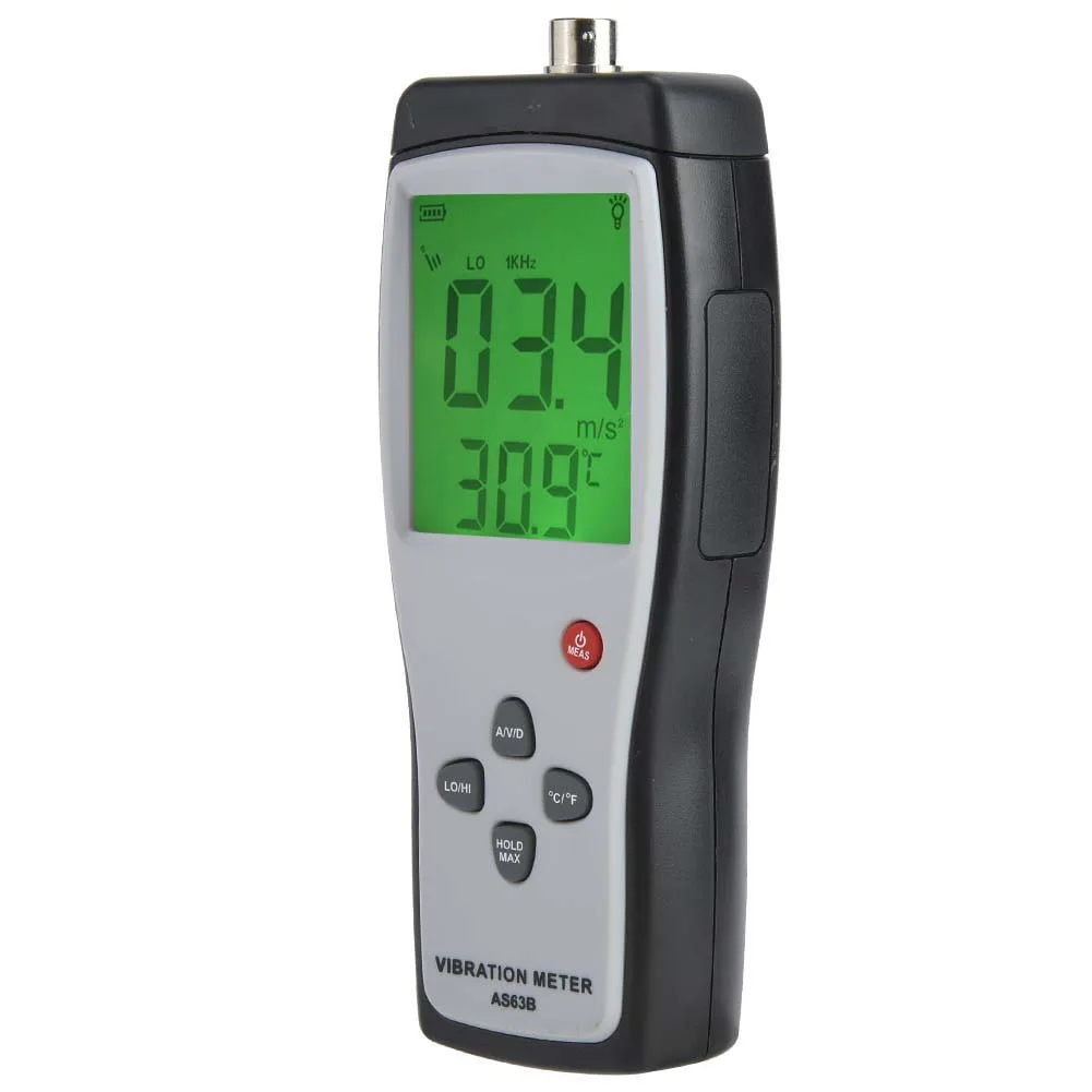 LCD Vibration Tester Meter Vibrometer Gauge Analyzer Vibration Tester AS63B Vibration Analyzer Tester Vibrometer Vibration Meter 3