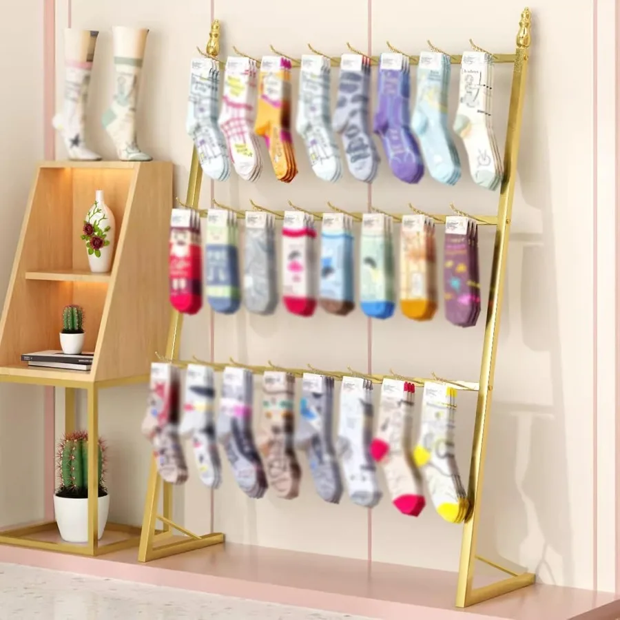 Metal Sock Display Stand for Retail Stores: Commercial Underwear and Lingerie Showshelves Swimsuit Organizer Hanger Scarves and