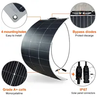 Panneau solaire 250W 2 pièces 125W panneaux solaires flexibles 18V cellule solaire monocristallin photovoltaïque pour Kit de système de chargeur de batterie 12V 3