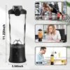 New Portable Blender 600ML Electric Juicer Fruit Mixers 4000mAh USB Rechargeable Smoothie Mini Blender Personal Juicer colorful 4