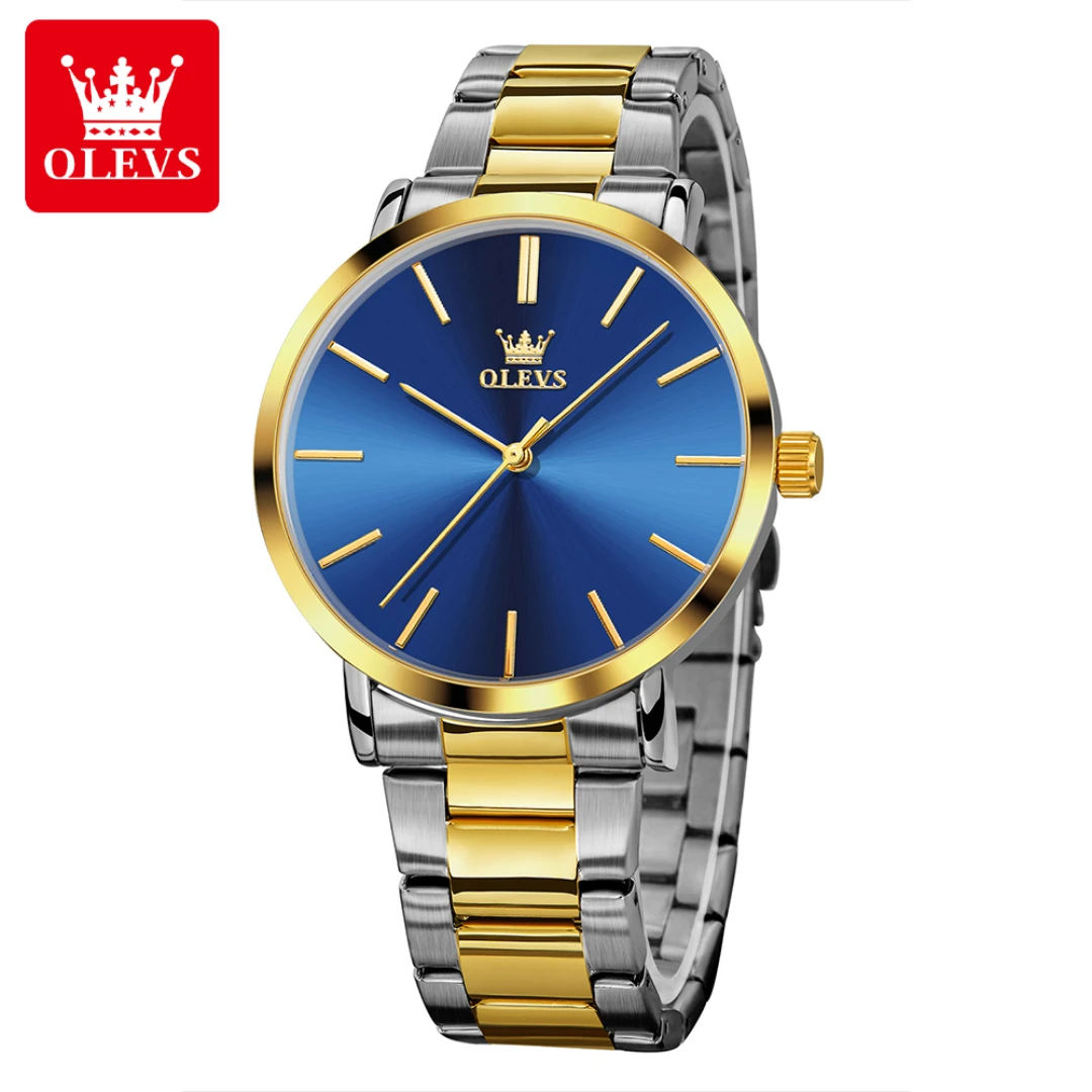 

OLEVS 701 Simple Quartz Watch Stainless Steel Watchband Round-dial Calendar