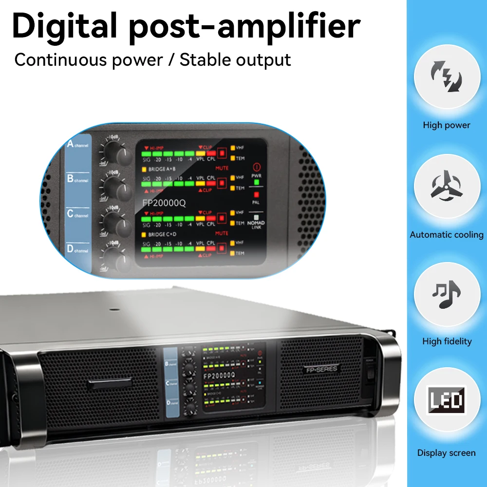 폴킷슨 FP20000Q 오디오 파워 앰프 4채널 4x1350W 10000와트 라이브 쇼 전문 디스코 DJ 오디오 스피커 서브우퍼