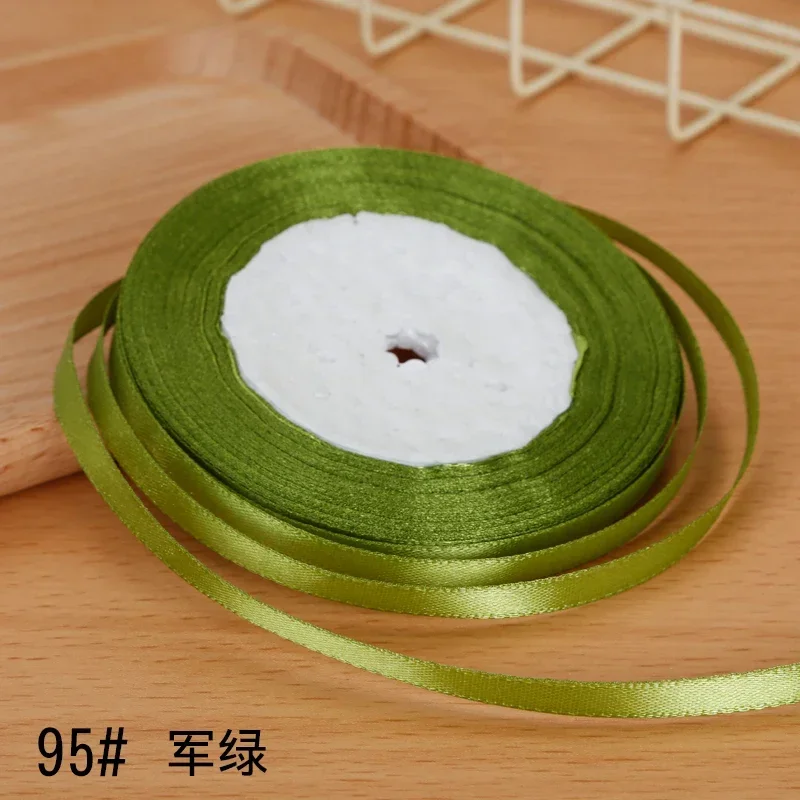 Elegant 6mm Satin Ribbon for DIY Crafts and Gift Wrapping