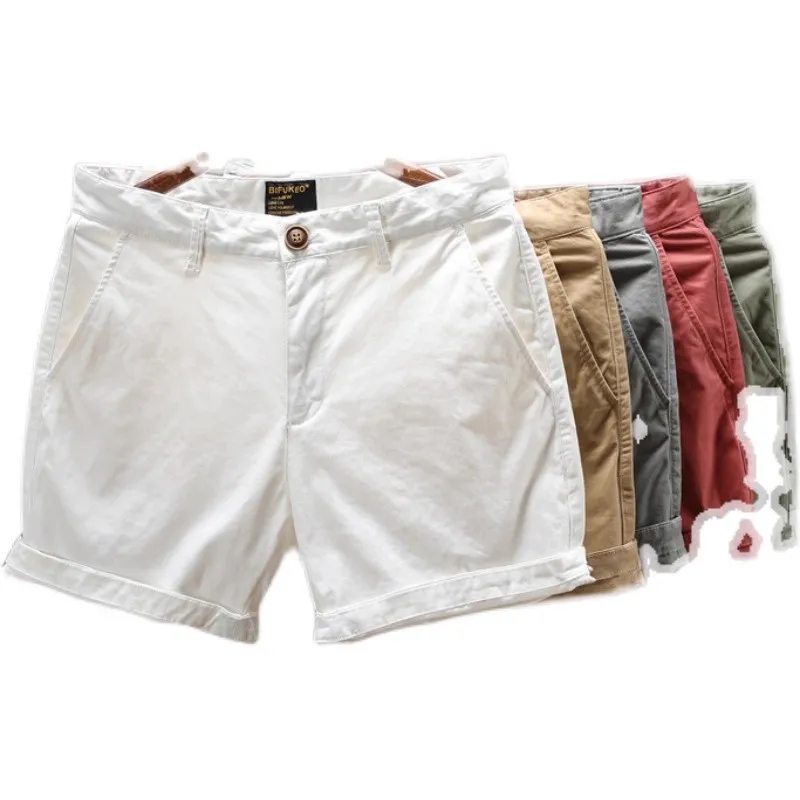 Retro American Workwear orts Men's Summer Durable Dirt Resistant Four-Sixths orts Youthful Energy Straight Leg Thin