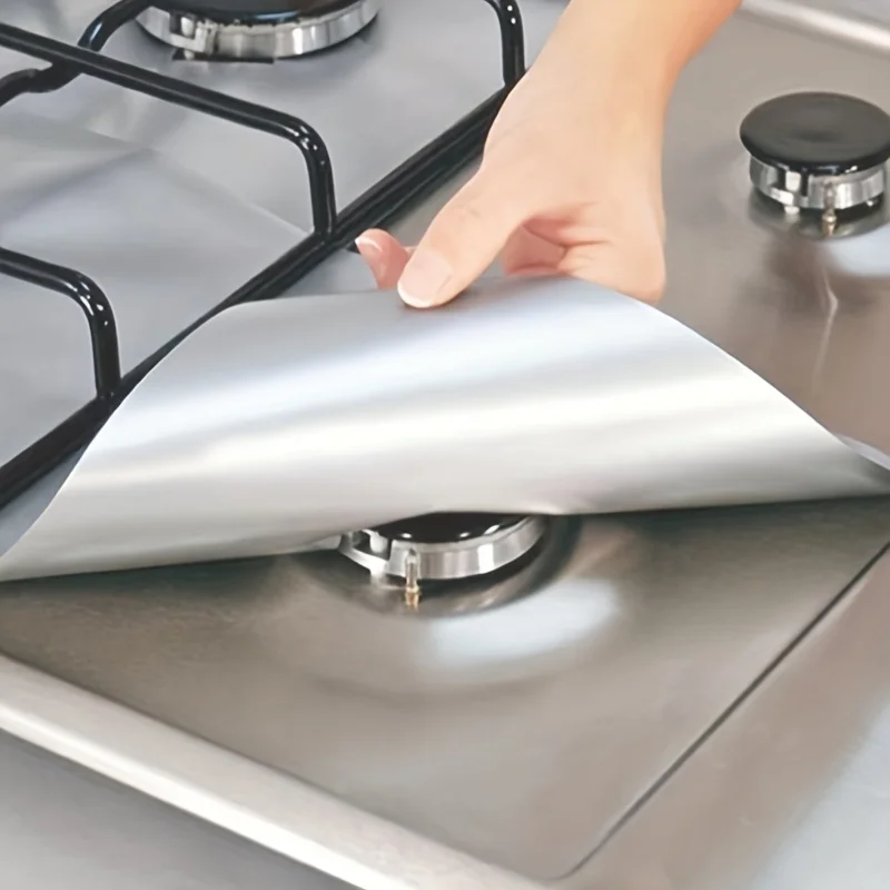 6pcs Premium Reusable Gas Range Stovetop Burner Protector Pad Liner Cover-Extra Thick 0.15mm for Cleaning Kitchen Tools