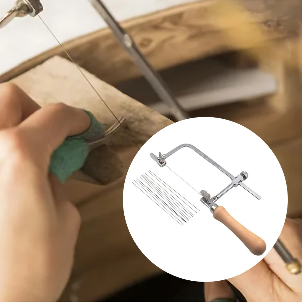 Adjustable Jeweler Saw Frame kit with 12 Pieces Blades Jeweler Wax Ring Precision Cutting Metal Saw Hand DIY Jewelry Making Tool 2