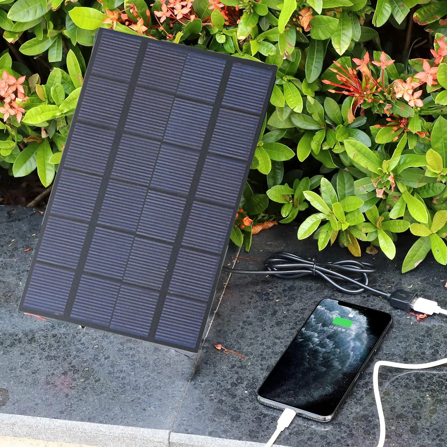 5W Mini Solar Panel Charger - IP67 Waterproof Monocrystalline USB Solar Charger For Phones, Power Banks & Small Devices