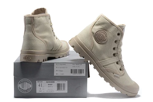 PALLADIUM Pampa Hi Work 캐주얼 통기성 스니커즈, 레이스업 앵클 부츠, 레이스업 캔버스, 남성 워킹화, 사이즈 39-45 2