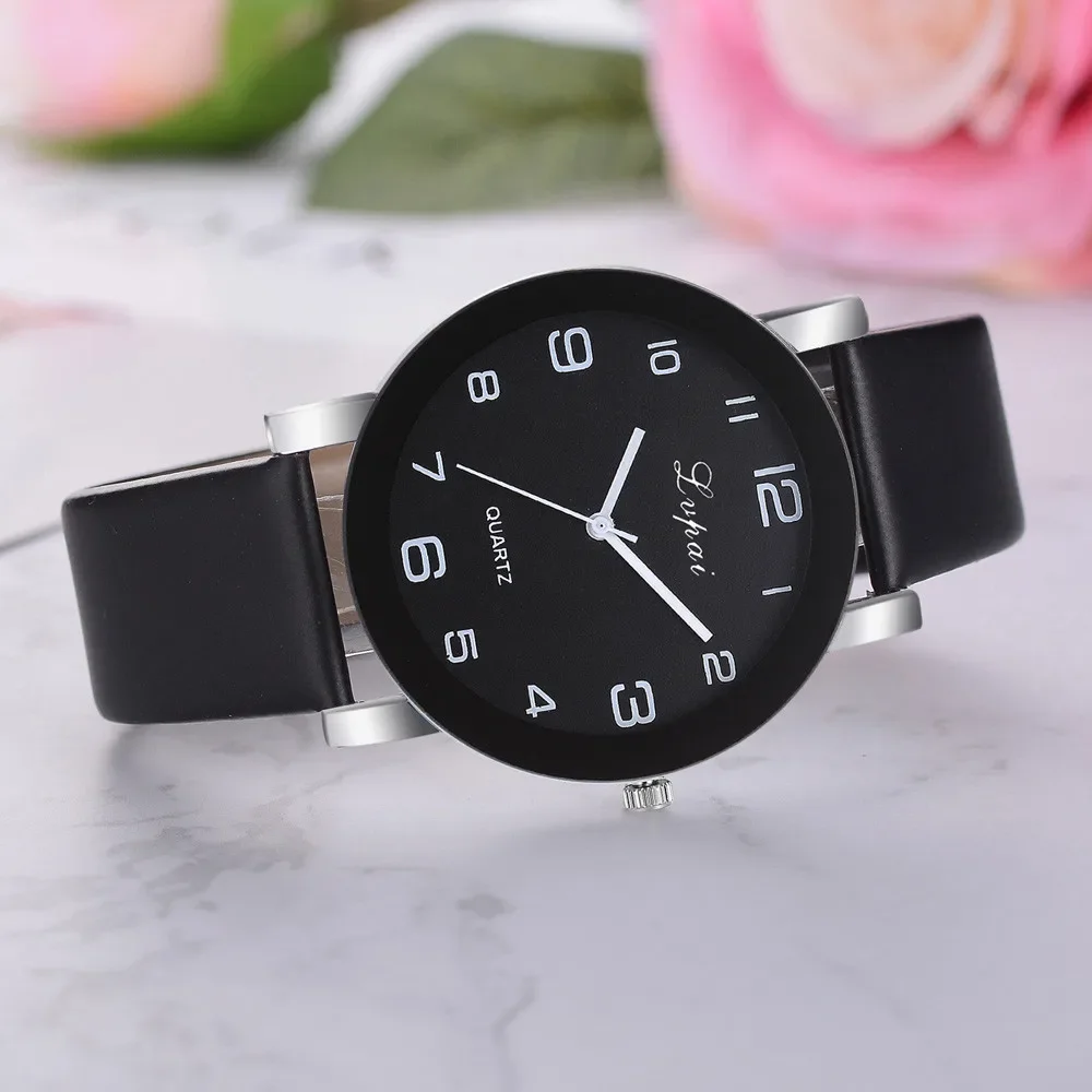 Fashion Simple Women Watch PU Strap Big Dial Creative Quartz Wristwatch Casual Lover Watches Relógio Feminino Reloj Mujer 5