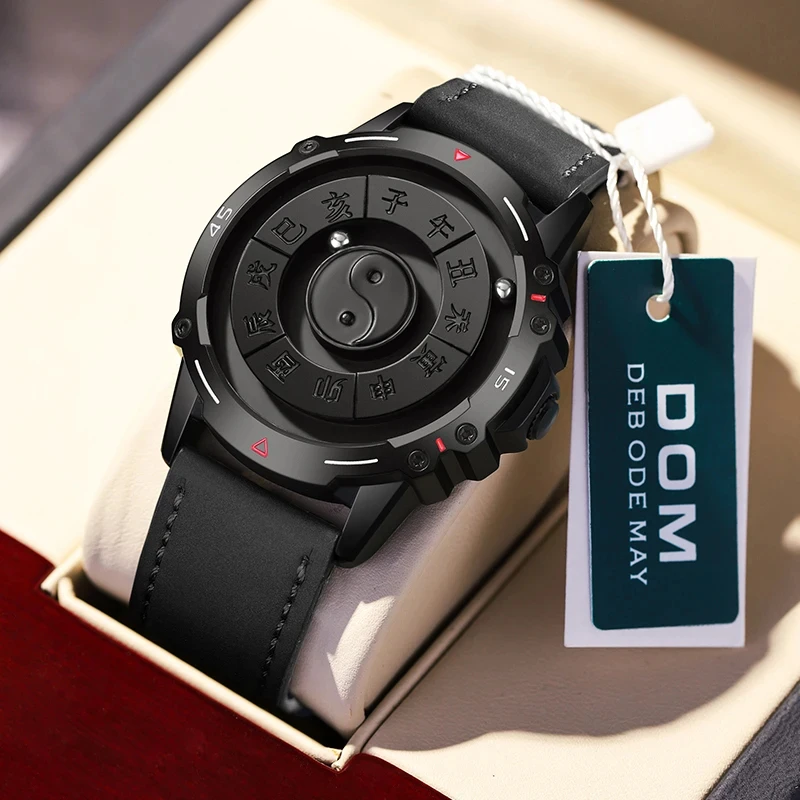 DOM Original Chinese Traditional Culture Men's Watch waterproof Magnetic Metal Bead Pointer Conceptual Dial Casual Man Clock original hot wheels premium car culture exotic envy diecast 1 64 voiture alfa romeo mclaren speedtail kids toys for boys gift