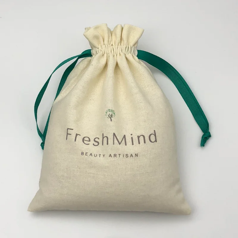 50PCS 코 튼 선물 가방 포장 쥬얼리 화장품 웨딩 파티 저장소 캔디 Drawstring 주머니에 대 한 재사용 가능한 향 주머니 인쇄 로고