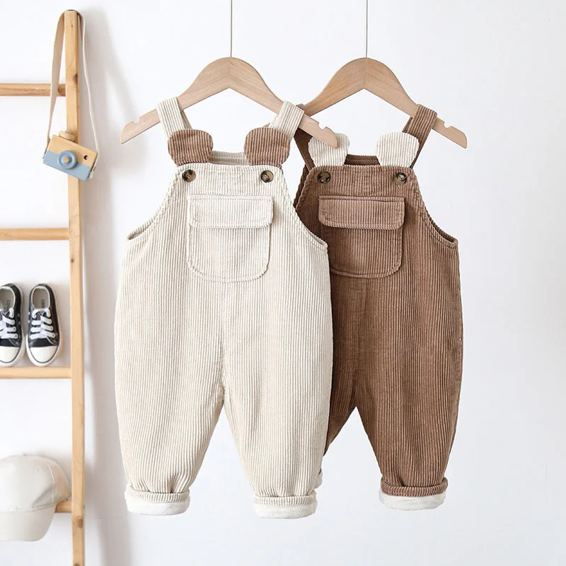 

Lawadka 9-36M Baby Pants Thick Warm Corduroy Jumpsuit For Baby Fashion Toddler's Overalls Girls Boys Casual Playsuit Trousers