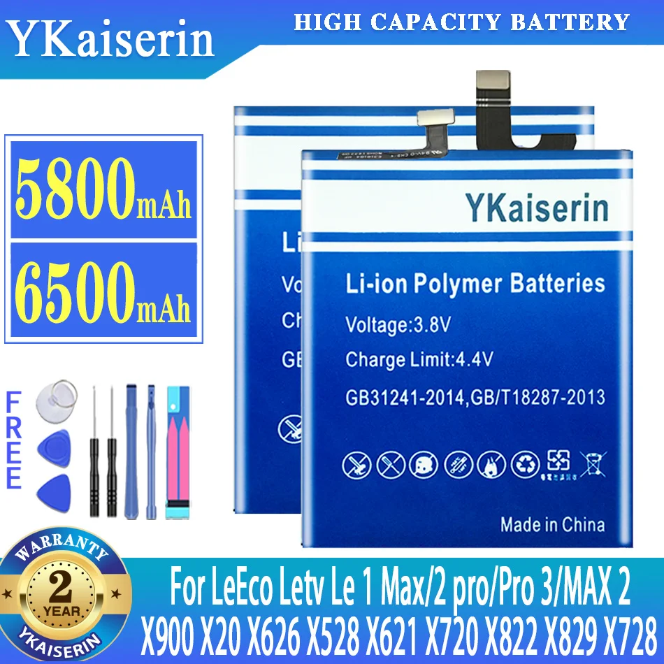 

Высококачественный аккумулятор ykaisсеребрин для LeEco Le 1 Max Le1 Max 2 Pro Le2Pro /Pro 3 Pro3 LeMax2 X900 батареи + Бесплатные инструменты