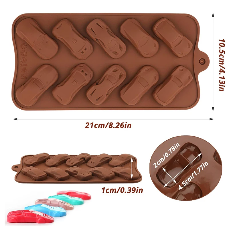 Stampo in silicone per auto sportiva Stampi per fondente Strumenti per decorare torte Stampo per dessert al cioccolato Argilla polimerica in resina  15
