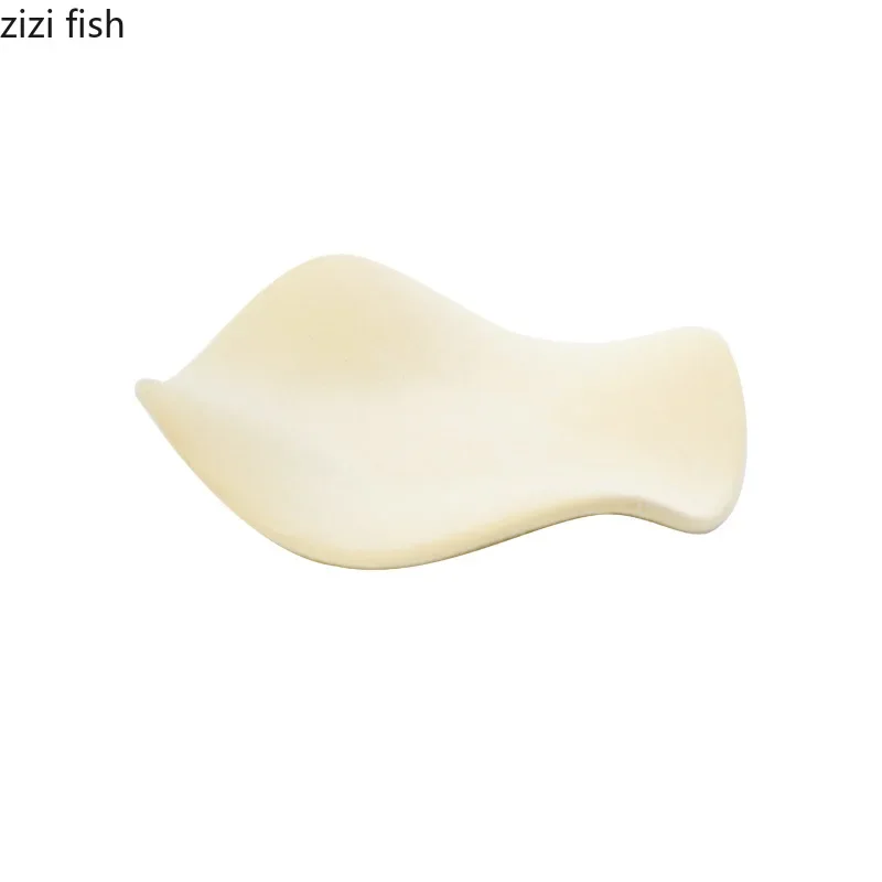 Creative Flocking Ceramic Storage Tray Irregular Wave Shape Tray Jewelry Storage Trays Household Small Item Trays
