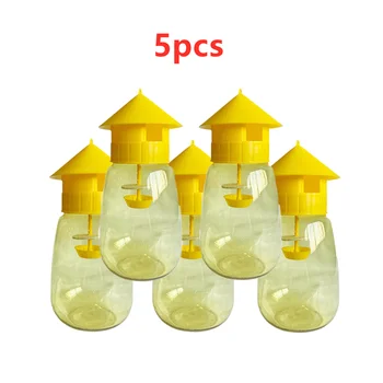 Piège à mouches en plastique jaune, 5 pièces, tueur de fruits, piège à drosophile, verger à mouches, Anti-fruits, piège à mouches, contrôle des insectes 1