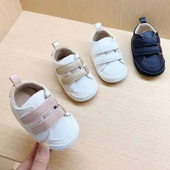 Mocassini da bambina per neonato Scarpe da ginnastica Tinta unita/Colore a contrasto Pelle PU Suola antiscivolo Prewalker Scarpe da primo camminatore 1