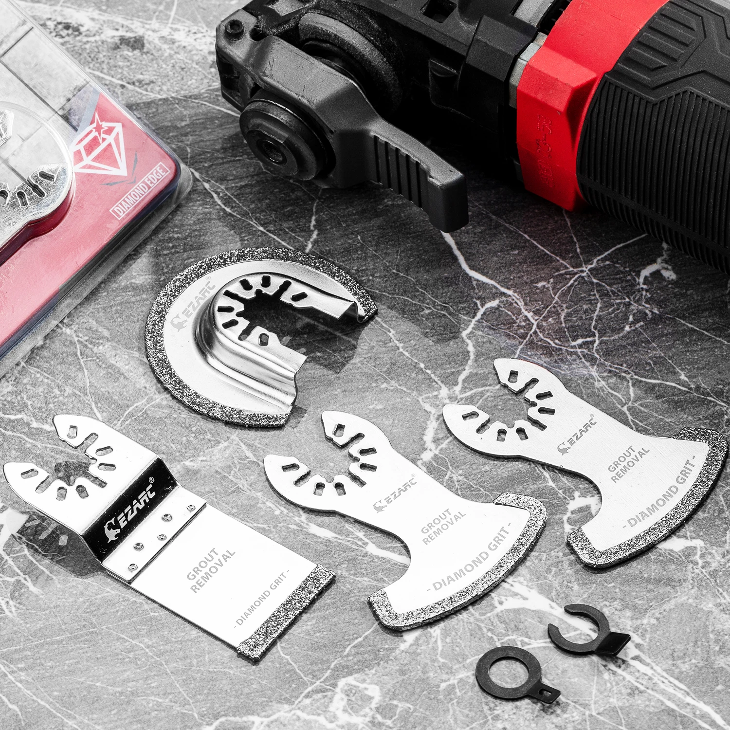 EZARC Diamond Oscillating Tool Blade Set for Mortar Grout Removal and