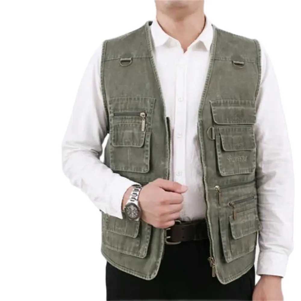 

6XL 7XL Denim Vest Men's Jacket Sleeveless Cotton Casual Waistcoat Men's Jean Coat Slim Fit Male Jacket Cowboy Pockets Tops