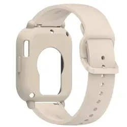 Silicone Watch Case & Strap with Protective Shell Cover for Redmi watch 5 Lite (Beige)