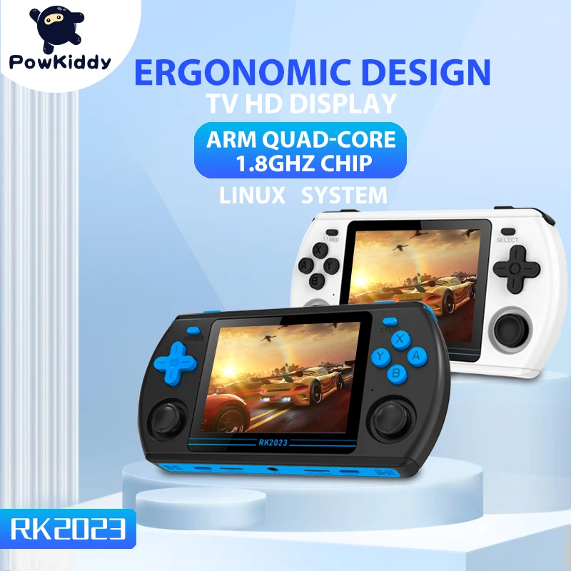 POWKIDDY RK2023 Retro Handheld Game Console 3.5 Inch HD Portable Video