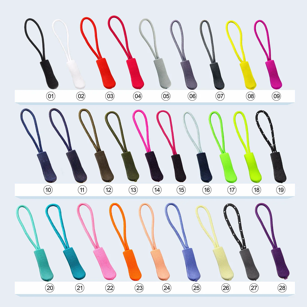 10pcs-Colorful-Zipper-Pull-Cord-Zip-Puller-High-quality-Replacement ...