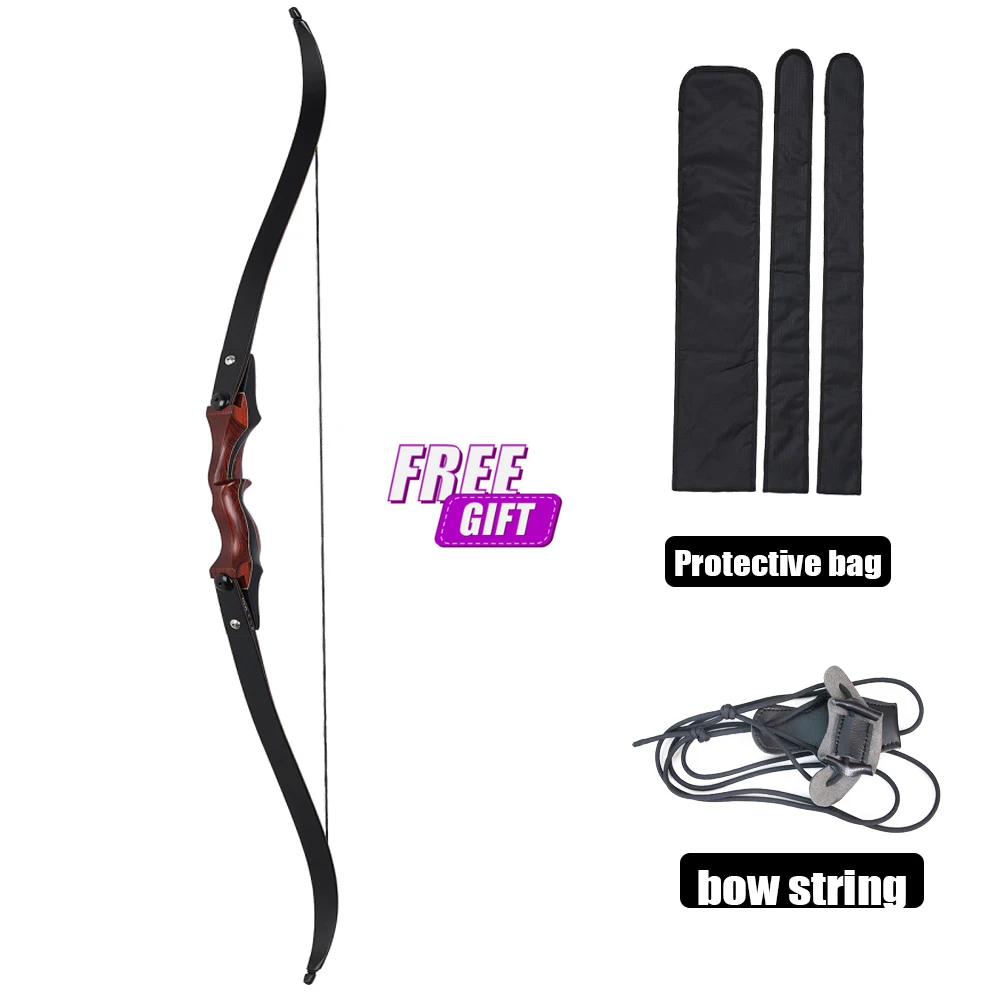 25-50lbs ILF Recurve Bow Outdoor Sports Hunting Practice Bow 15inch Riser with Bow Limbs Bag 58'' Right  Handed Bow 1set recurve bow riser arrow rest fur material stick silent plate arrow rest for outdoor sports shooting archery accessories