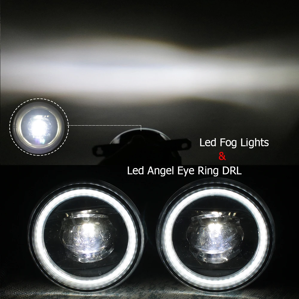 LED Fog Lights Assembly with Lens for Nissan Serena 20G 20S (C25) 2005-10.2010 Angel Eye DRL Ring Halo Daytime Running Lamp Kit detail image 7