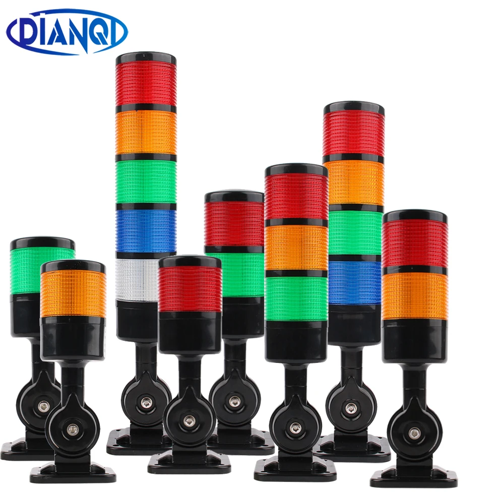 Rotatable 180 Stack light Red amber Green warning light industrial for CNC machine AC110-220V DC12-24V Steady flashing light LED