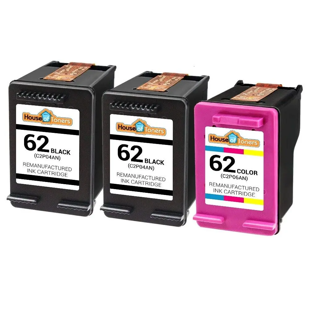 

3PK Black/Color HP 62 Ink for HP ENVY 5540 5544 5545 5549 5661 5663 5664 5665