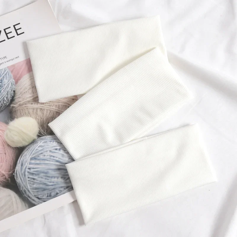 3Pcs Simple Elastic Fitness Yoga Hairbands for Women Men Solid Color Running Hair Bands Stretch Makeup Headbands Accessories