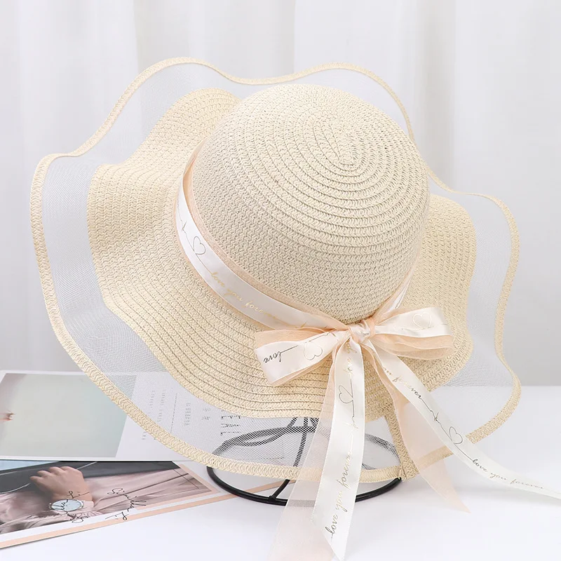 Women Straw Sun Hat Outdoor Holiday Casual Floral Panama