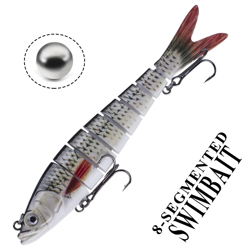 

14 cm 23 g beads with ringing 8 sections of bait Rock swimming style Strong fishing power Simulated fake bait fishing equipment