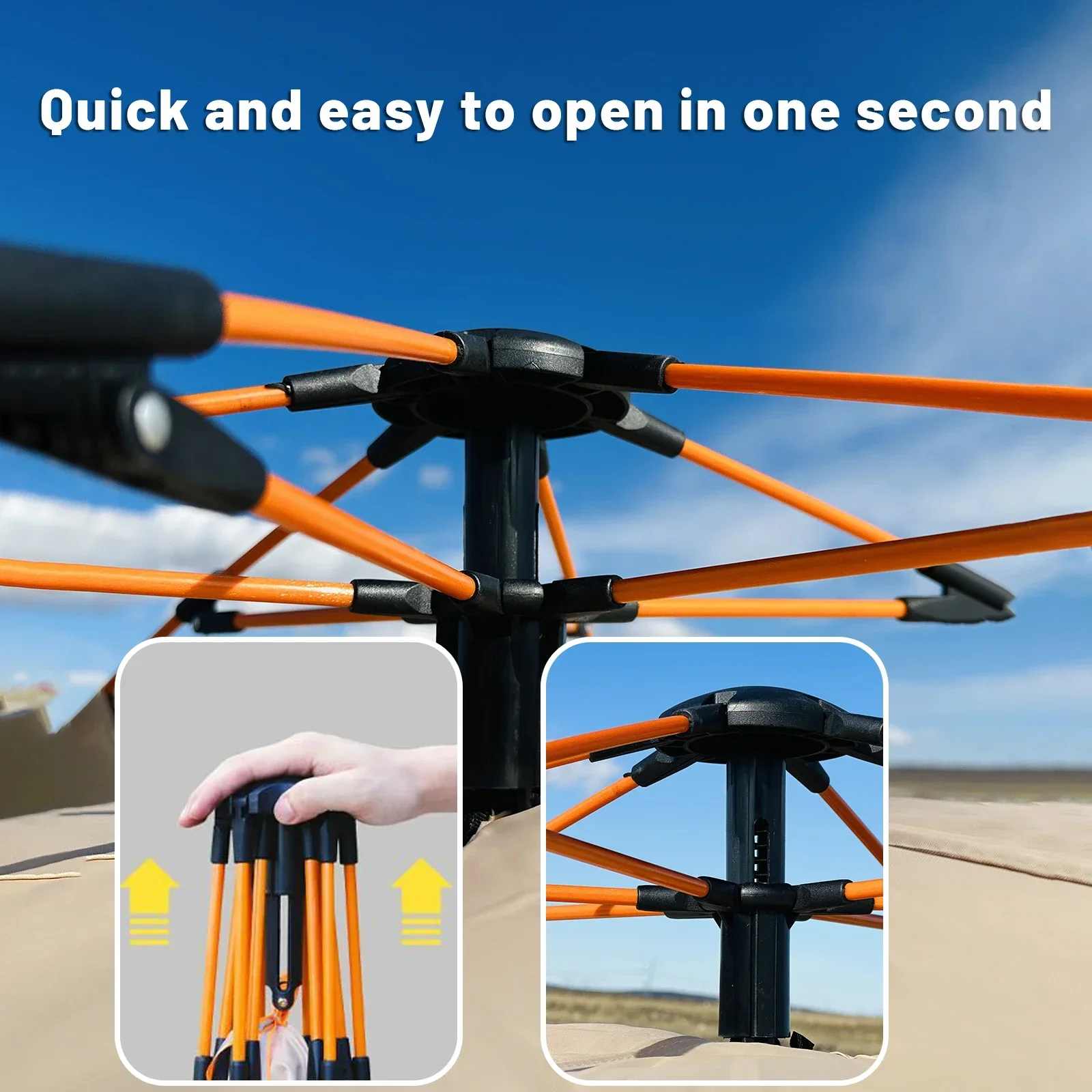 Outdoor Automatic Quick-opening Tent Automatic Rainproof Sunshine-proof Tent Fishing Beach Sunshine Shelter 4 person tents