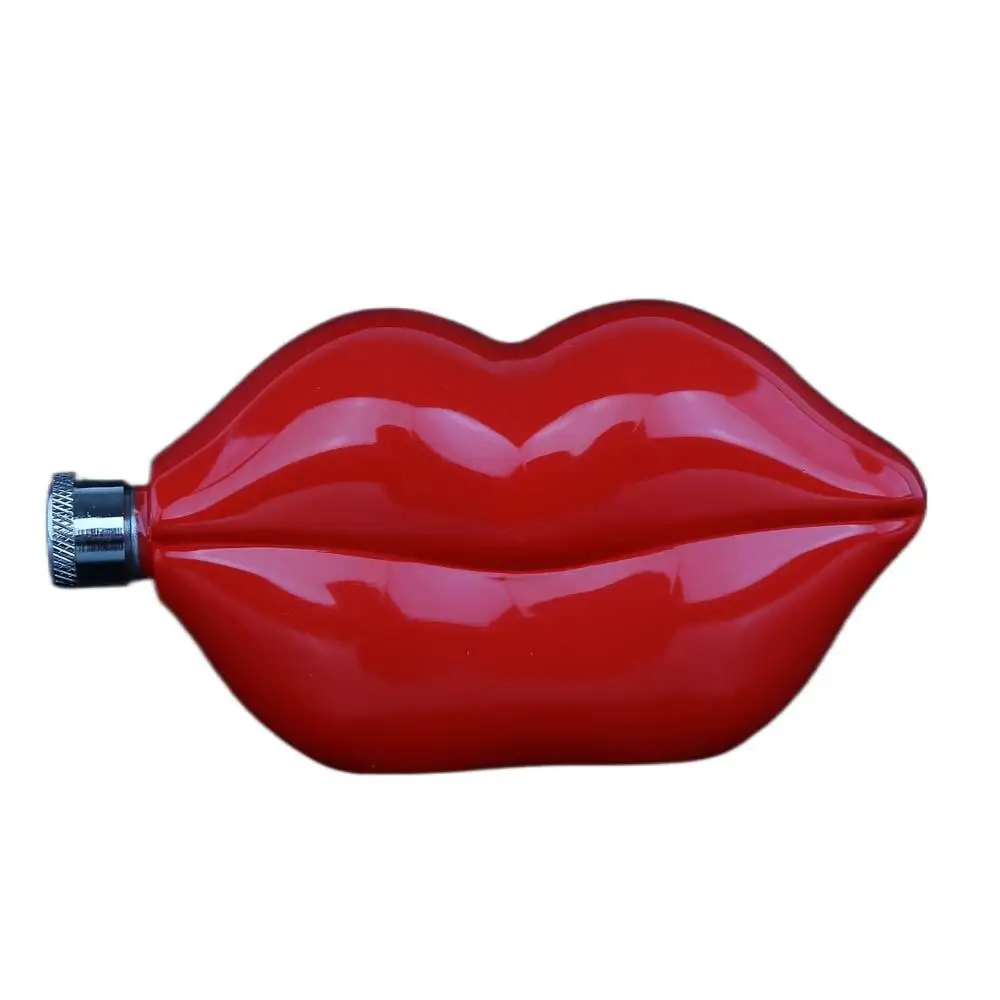 5oz Portable 304 SS lip-shaped Flagon Whiskey Vodka Wine Pot Hip Flask Alcohol Drinking pocket Bottlestorage bar utensil