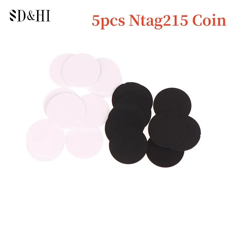 

5Pcs NFC Ntag215 Coin TAG Key 13.56MHz NTAG 215 Card Label RFID Ultralight Tags Labels 25 mm Diameter Round