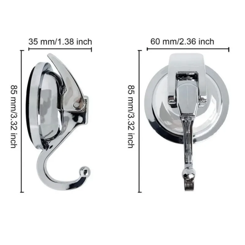 2Pcs Suction Cup Hooks Shower Heavy Duty Vacuum Hooks for Inside Shower Super Suction Sticky Hook for Kitchen Bathroom Restroom