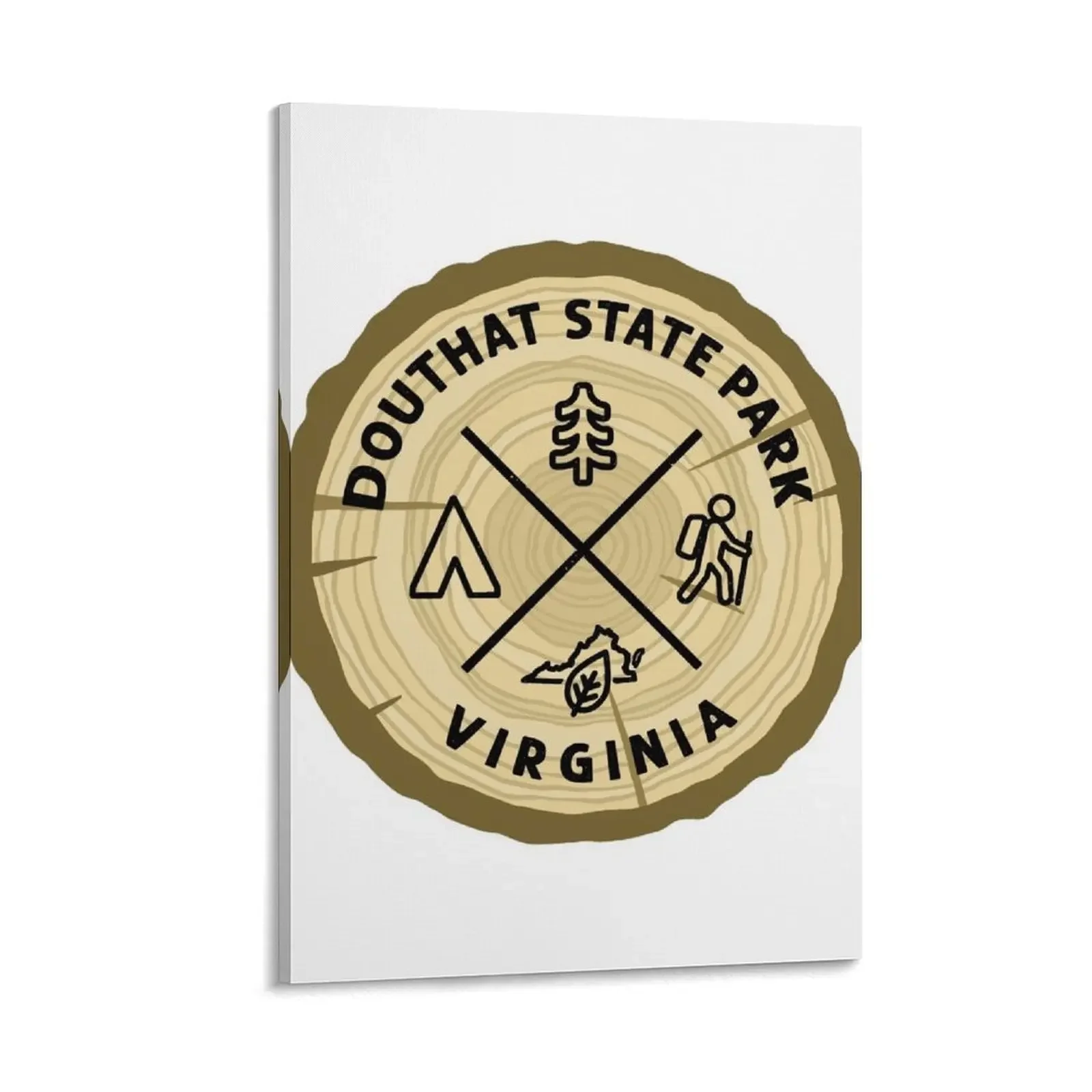 

Douthat State Park Virginia Log Slice Canvas Painting home decorations home decor