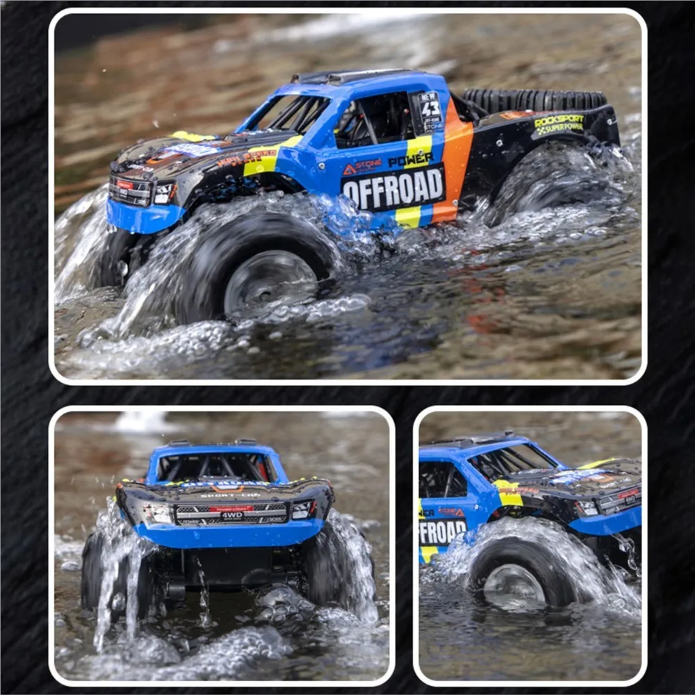 JJRC Q205 Voiture RC 1/14 4x4 Amphibie RTR Bleu - 25min Autonomie