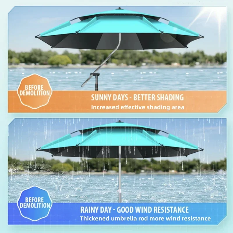 Large Fishing Umbrella Fishing Sun Protection Anti-UV Rainproof Accessories Outdoor Camping Parasol 360&deg; Adjustment