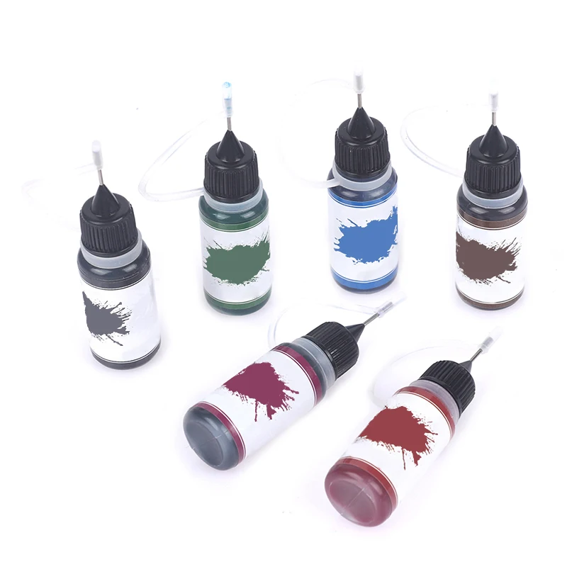 10ml Temporary Henna Tattoo Juice Ink Natural Organic Fruit Gel For Body Paint Lasting Safe Waterproof DIY Tattoo Paste 6 Colors